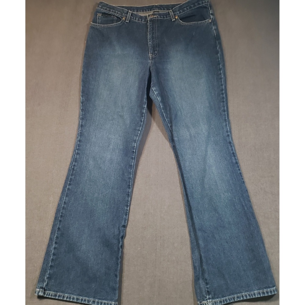 NY Jeans Flare Jeans Womens 16 Blue Low Rise Tall Cotton Denim Medium Wash Vtg